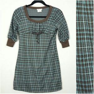 Bonnie Jean Girls Plaid Peasant Sweater Dress 14